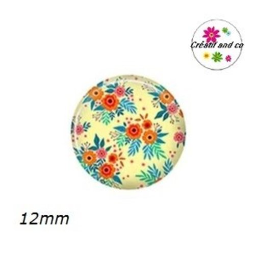 Cabochon fleuri 12mm