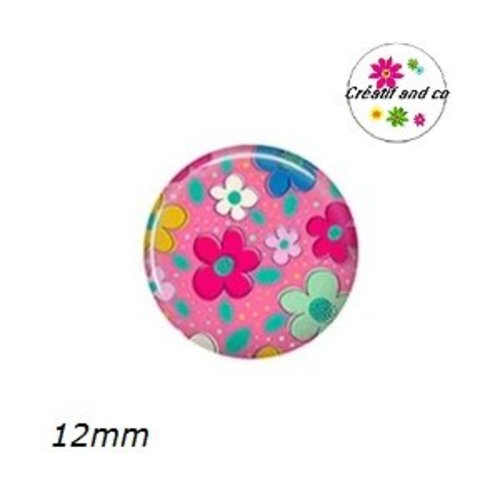 Cabochon fleuri 12mm