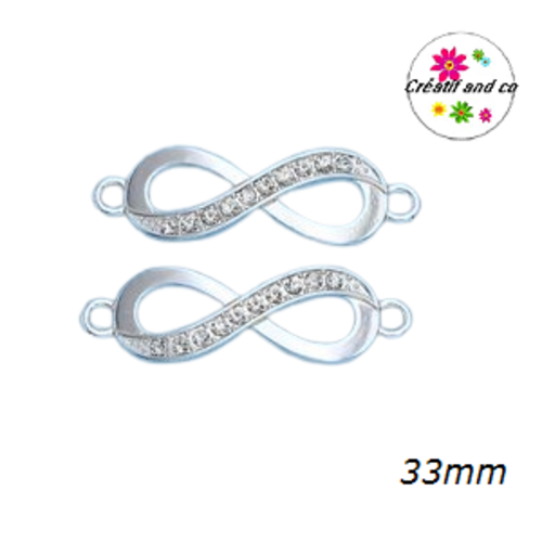 Connecteur infini strass émail 33mm