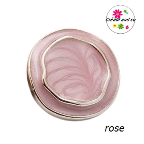 Bouton irrégulier doré et rose