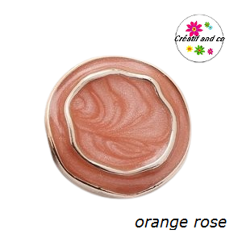 Bouton irrégulier doré et orange rose