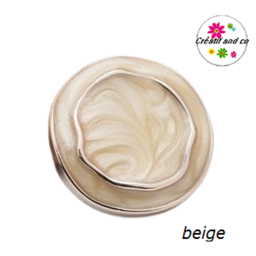 Bouton irrégulier doré et beige