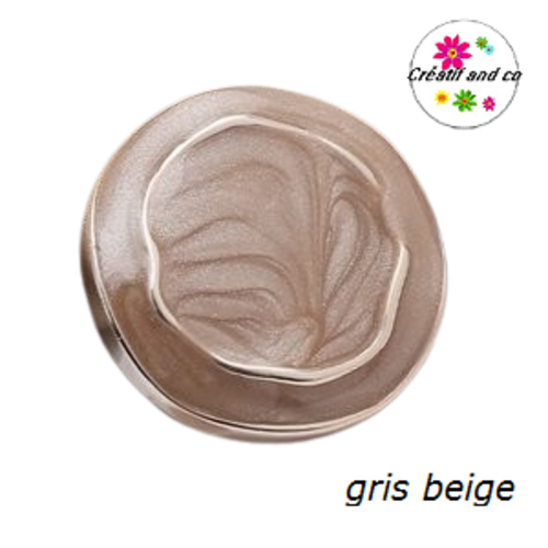 Bouton irrégulier doré et gris beige