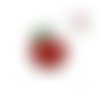 Breloque pomme rouge émail 17mm