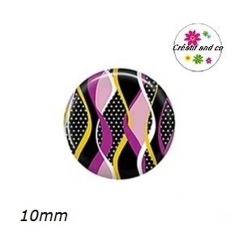 X2 cabochons à motif 10mm