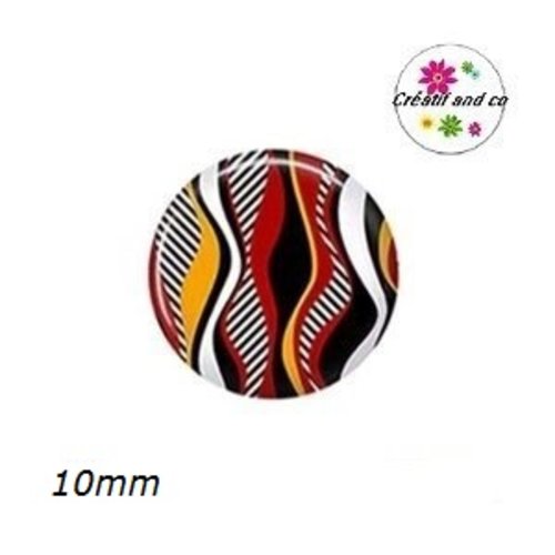 X2 cabochons à motif 10mm