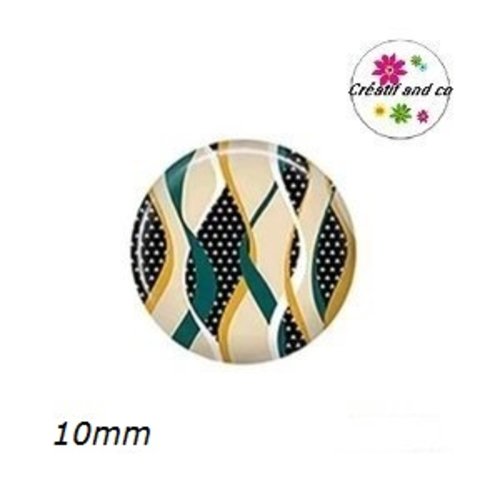 X2 cabochons à motif 10mm
