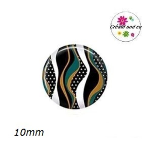 X2 cabochons à motif 10mm