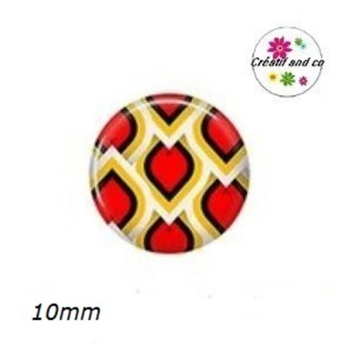 X2 cabochons à motif 10mm
