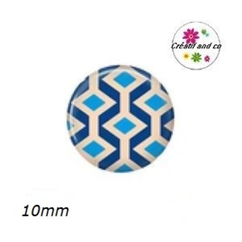 X2 cabochons à motif 10mm
