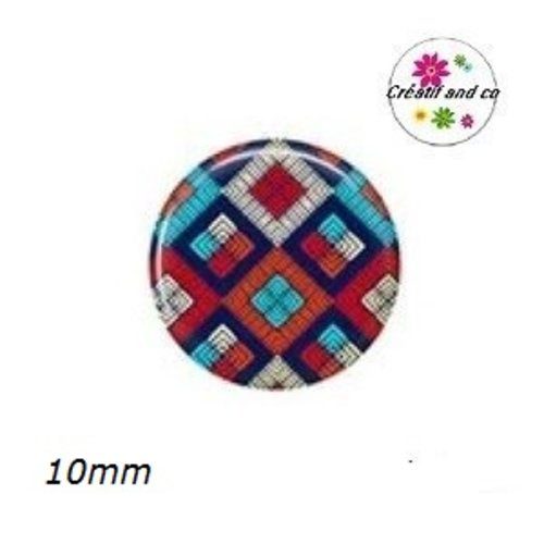 X2 cabochons à motif 10mm