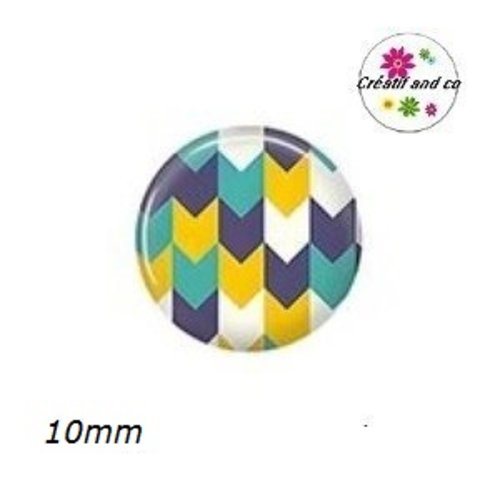 X2 cabochons à motif 10mm