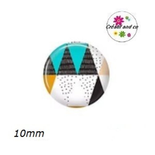 X2 cabochons à motif 10mm