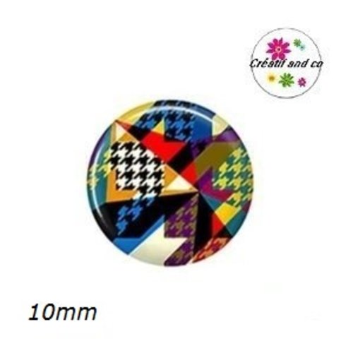 X2 cabochons à motif 10mm