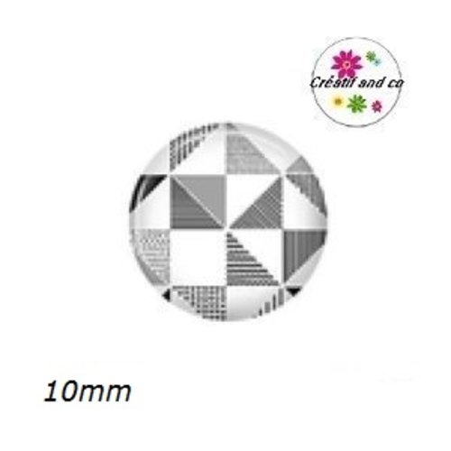 X2 cabochons à motif 10mm