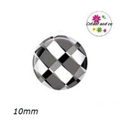 X2 cabochons à motif 10mm
