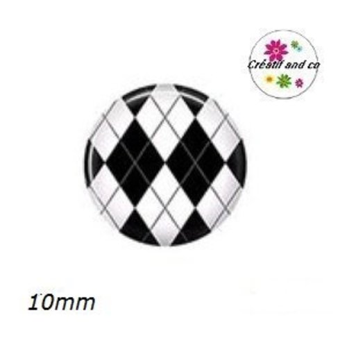 X2 cabochons à motif 10mm