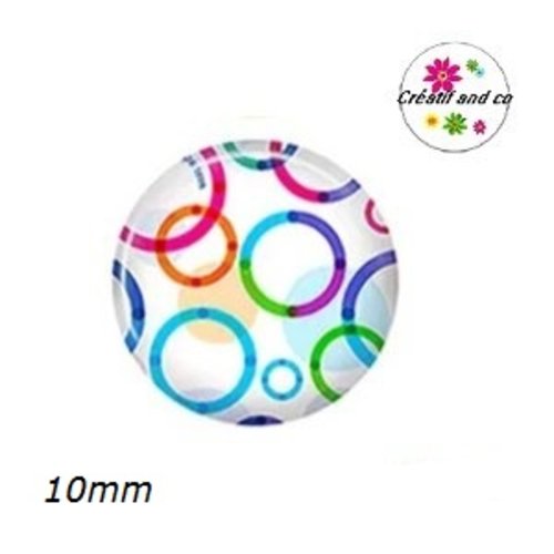 X2 cabochons à motif 10mm