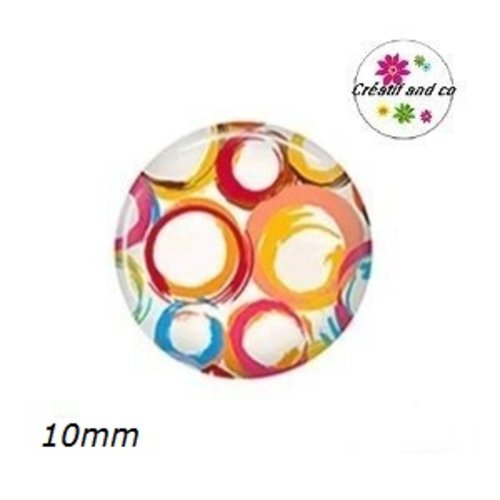 X2 cabochons à motif 10mm