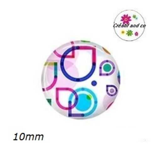 X2 cabochons à motif 10mm