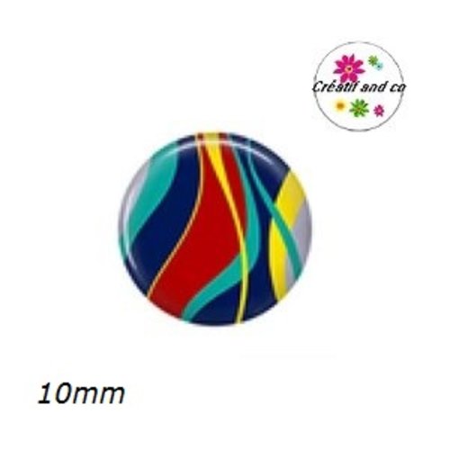 X2 cabochons à motif 10mm
