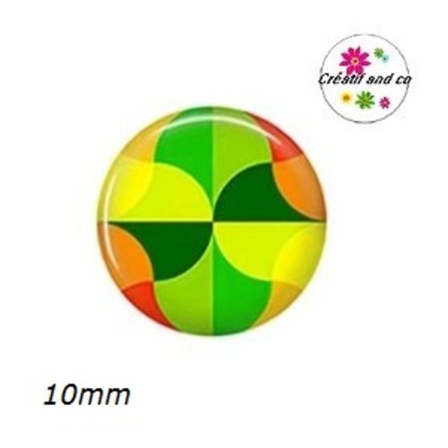 X2 cabochons à motif 10mm
