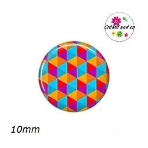X2 cabochons à motif 10mm