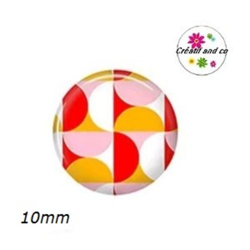 X2 cabochons à motif 10mm