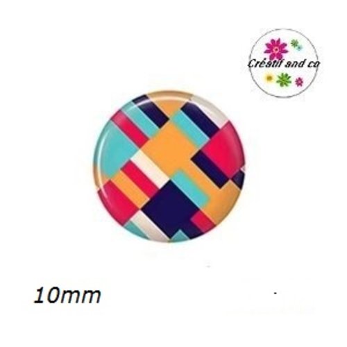 X2 cabochons à motif 10mm