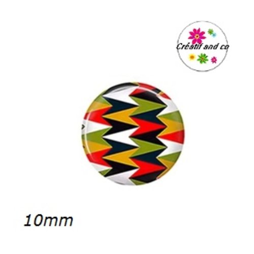 X2 cabochons à motif 10mm