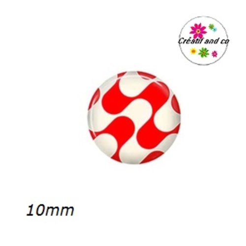 X2 cabochons à motif 10mm