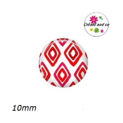 X2 cabochons à motif 10mm