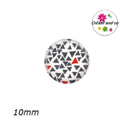 X2 cabochons à motif 10mm