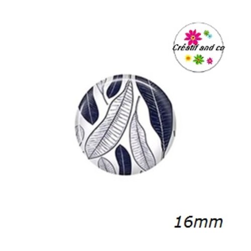 X2 cabochons feuilles 16mm