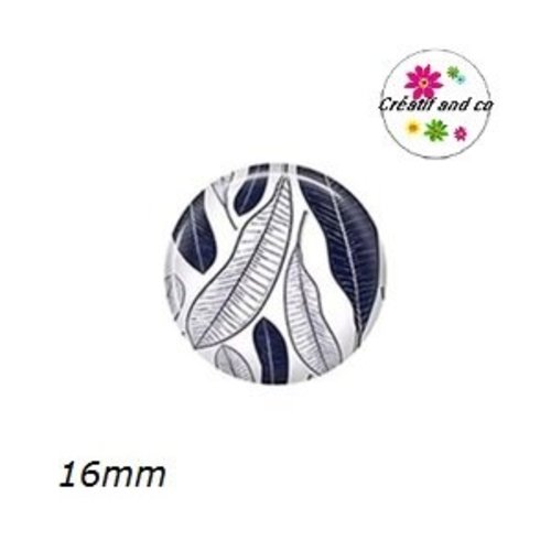 X2 cabochons feuilles 16mm