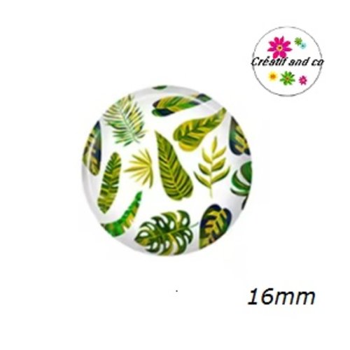 X2 cabochons feuilles 16mm