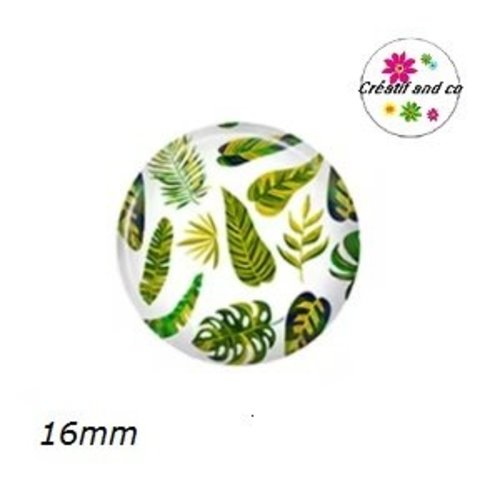 X2 cabochons feuilles 16mm