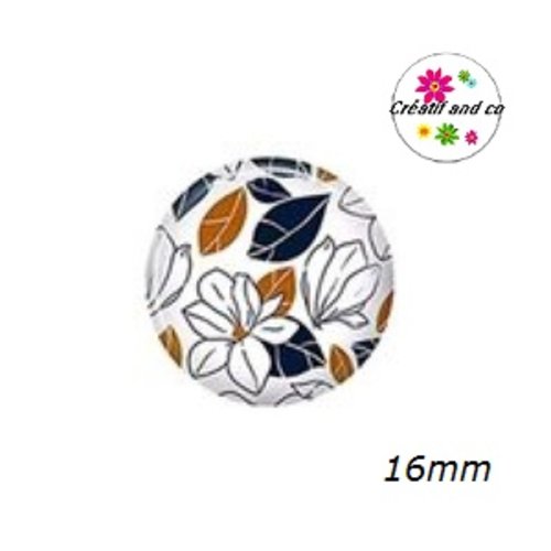 X2 cabochons feuilles 16mm