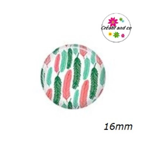 X2 cabochons feuilles 16mm