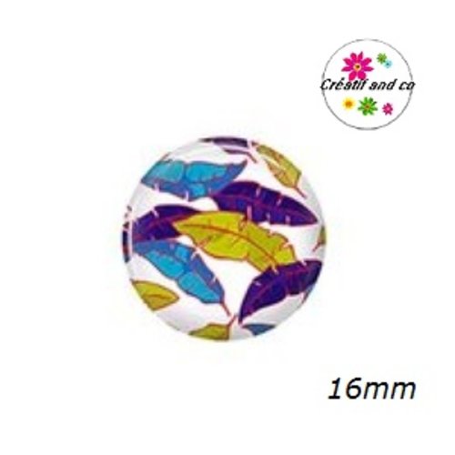X2 cabochons feuilles 16mm