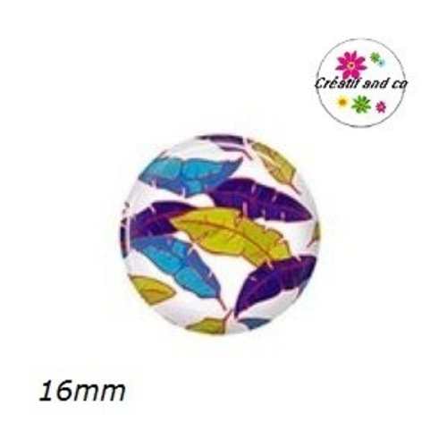 X2 cabochons feuilles 16mm