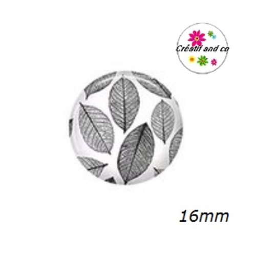 X2 cabochons feuilles 16mm