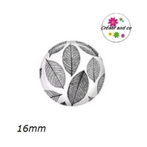 X2 cabochons feuilles 16mm
