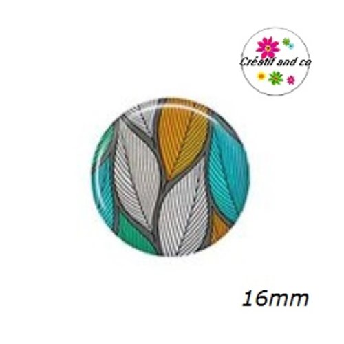 X2 cabochons feuilles 16mm