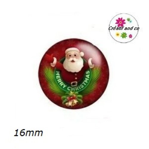 X2 cabochons père noël 16mm
