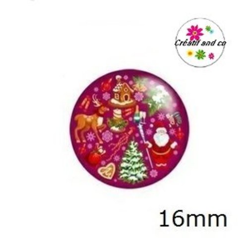 X2 cabochons père noël 16mm