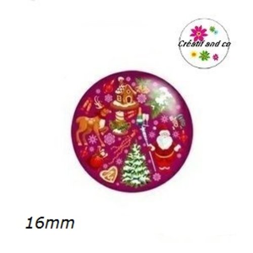 X2 cabochons père noël 16mm