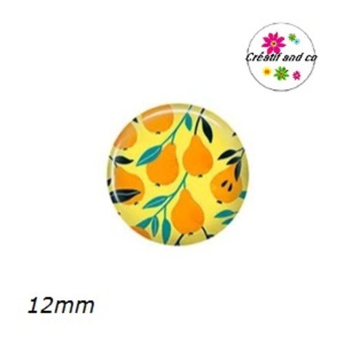 X2 cabochons fruit 12mm