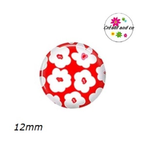 X2 cabochons fleuris 12mm