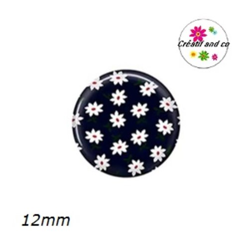 X2 cabochons fleuris 12mm